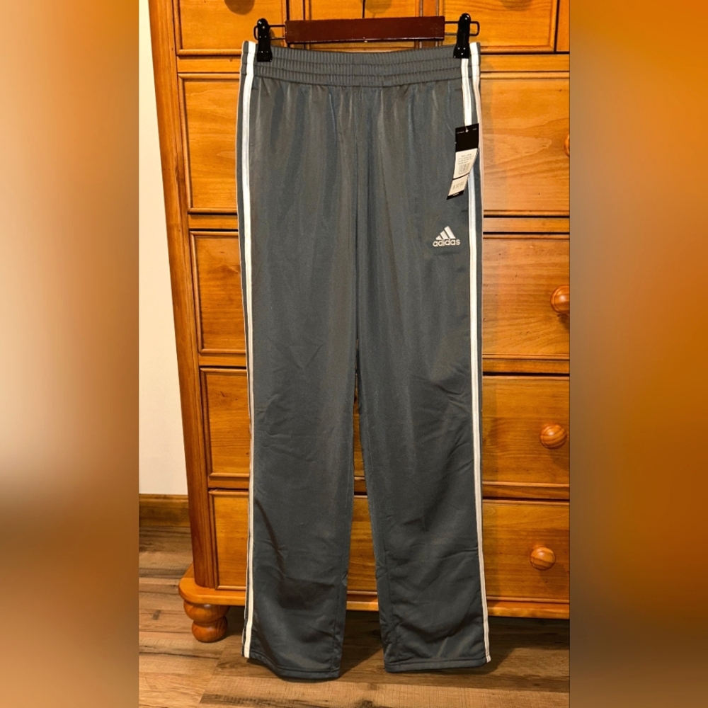 *NWT* Adidas Dark Grey Track Pants. Size Boys Large.